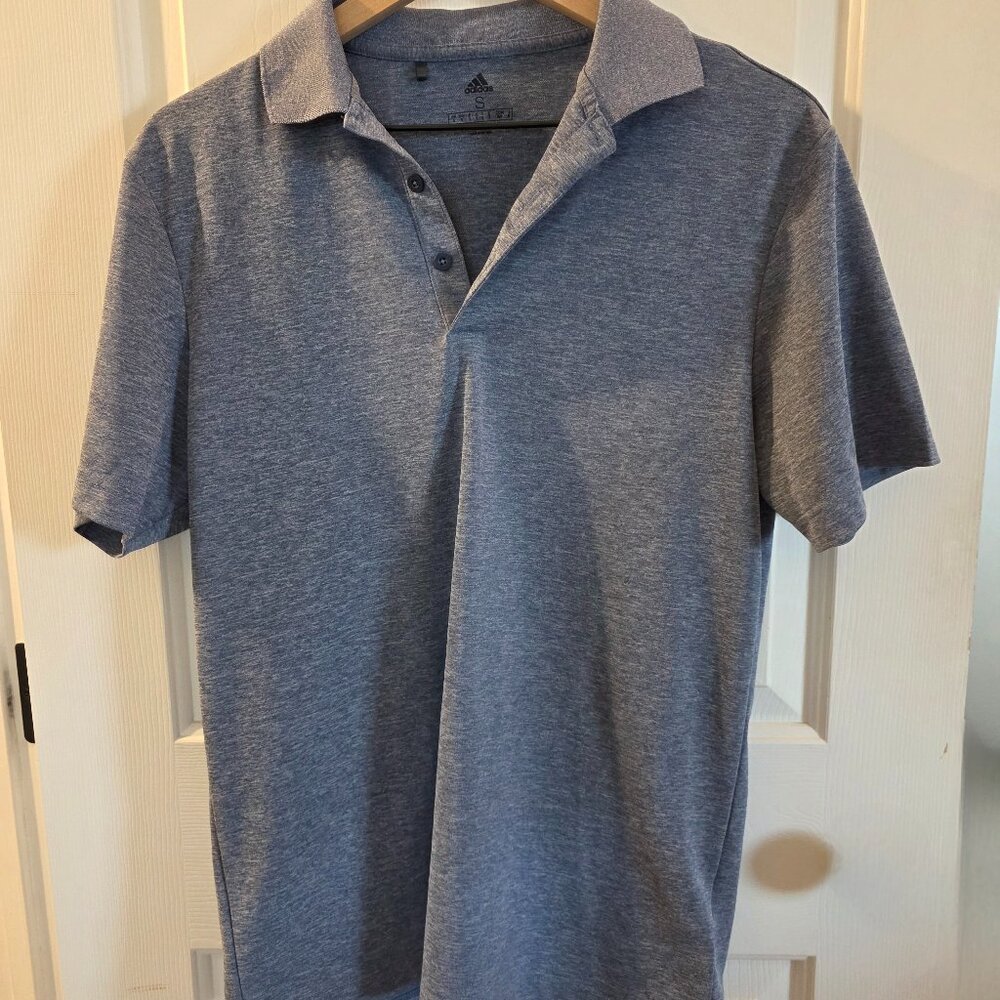 Adidas Golf Performance Polo Heather Gray Short Sleeve Shirt S